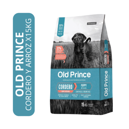 Old Prince Proteínas Noveles Cachorros Todas las Razas Cordero y Arroz Integral x 15kg
