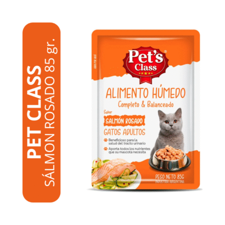 Alimento Humedo Gato Salmón Rosado 85gr Pet's Class