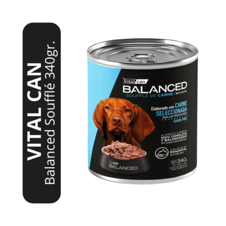 Vitalcan Balanced Soufflé Perro Adulto Carne Lata x 340 gr