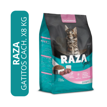 RAZA GATITOS CACHORROS CARNE Y LECHE X8KG